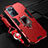 Funda Bumper Silicona y Plastico Mate Carcasa con Magnetico Anillo de dedo Soporte R01 para Oppo Find X5 Lite 5G Rojo