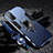 Funda Bumper Silicona y Plastico Mate Carcasa con Magnetico Anillo de dedo Soporte R01 para Oppo Reno4 Pro 5G Azul
