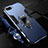 Funda Bumper Silicona y Plastico Mate Carcasa con Magnetico Anillo de dedo Soporte R01 para Oppo RX17 Neo Azul