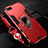 Funda Bumper Silicona y Plastico Mate Carcasa con Magnetico Anillo de dedo Soporte R01 para Oppo RX17 Neo Rojo
