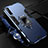 Funda Bumper Silicona y Plastico Mate Carcasa con Magnetico Anillo de dedo Soporte R01 para Samsung Galaxy A70 Azul