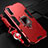 Funda Bumper Silicona y Plastico Mate Carcasa con Magnetico Anillo de dedo Soporte R01 para Samsung Galaxy A70 Rojo