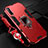 Funda Bumper Silicona y Plastico Mate Carcasa con Magnetico Anillo de dedo Soporte R01 para Samsung Galaxy A70S Rojo