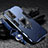 Funda Bumper Silicona y Plastico Mate Carcasa con Magnetico Anillo de dedo Soporte R01 para Samsung Galaxy M32 5G Azul