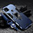 Funda Bumper Silicona y Plastico Mate Carcasa con Magnetico Anillo de dedo Soporte R01 para Xiaomi POCO C31 Azul