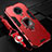Funda Bumper Silicona y Plastico Mate Carcasa con Magnetico Anillo de dedo Soporte R01 para Xiaomi Poco F2 Pro Rojo