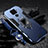 Funda Bumper Silicona y Plastico Mate Carcasa con Magnetico Anillo de dedo Soporte R01 para Xiaomi Redmi 10X 4G Azul