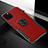 Funda Bumper Silicona y Plastico Mate Carcasa con Magnetico Anillo de dedo Soporte R02 para Apple iPhone 11 Pro Max Rojo