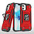 Funda Bumper Silicona y Plastico Mate Carcasa con Magnetico Anillo de dedo Soporte R02 para Apple iPhone 12 Mini Rojo