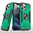 Funda Bumper Silicona y Plastico Mate Carcasa con Magnetico Anillo de dedo Soporte R02 para Apple iPhone 12 Pro Max Verde