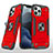 Funda Bumper Silicona y Plastico Mate Carcasa con Magnetico Anillo de dedo Soporte R02 para Apple iPhone 12 Pro Rojo