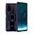 Funda Bumper Silicona y Plastico Mate Carcasa con Magnetico Anillo de dedo Soporte R02 para Huawei Honor View 30 5G Azul
