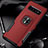 Funda Bumper Silicona y Plastico Mate Carcasa con Magnetico Anillo de dedo Soporte R02 para Samsung Galaxy S10 5G Rojo