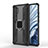 Funda Bumper Silicona y Plastico Mate Carcasa con Magnetico Anillo de dedo Soporte R02 para Xiaomi Mi Note 10 Negro