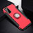 Funda Bumper Silicona y Plastico Mate Carcasa con Magnetico Anillo de dedo Soporte R03 para Huawei Honor View 30 5G Rojo
