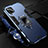 Funda Bumper Silicona y Plastico Mate Carcasa con Magnetico Anillo de dedo Soporte R03 para Huawei P40 Lite Azul