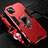Funda Bumper Silicona y Plastico Mate Carcasa con Magnetico Anillo de dedo Soporte R03 para Huawei P40 Lite Rojo