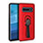 Funda Bumper Silicona y Plastico Mate Carcasa con Magnetico Anillo de dedo Soporte R03 para Samsung Galaxy S10 5G Rojo