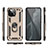Funda Bumper Silicona y Plastico Mate Carcasa con Magnetico Anillo de dedo Soporte R03 para Xiaomi Mi 11 5G Oro