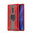 Funda Bumper Silicona y Plastico Mate Carcasa con Magnetico Anillo de dedo Soporte R03 para Xiaomi Mi 9T Rojo