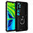 Funda Bumper Silicona y Plastico Mate Carcasa con Magnetico Anillo de dedo Soporte R03 para Xiaomi Mi Note 10 Negro