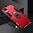 Funda Bumper Silicona y Plastico Mate Carcasa con Magnetico Anillo de dedo Soporte R03 para Xiaomi Poco F4 5G Rojo