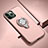 Funda Bumper Silicona y Plastico Mate Carcasa con Magnetico Anillo de dedo Soporte R04 para Apple iPhone 11 Pro Max Oro Rosa