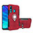 Funda Bumper Silicona y Plastico Mate Carcasa con Magnetico Anillo de dedo Soporte R04 para Huawei Honor 20 Lite Rojo