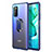 Funda Bumper Silicona y Plastico Mate Carcasa con Magnetico Anillo de dedo Soporte R04 para Huawei Honor View 30 5G Azul