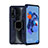 Funda Bumper Silicona y Plastico Mate Carcasa con Magnetico Anillo de dedo Soporte R04 para Huawei Nova 5i Azul