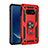 Funda Bumper Silicona y Plastico Mate Carcasa con Magnetico Anillo de dedo Soporte R04 para Samsung Galaxy S10e Rojo