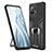 Funda Bumper Silicona y Plastico Mate Carcasa con Magnetico Anillo de dedo Soporte R04 para Xiaomi Mi 11 5G Negro