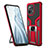 Funda Bumper Silicona y Plastico Mate Carcasa con Magnetico Anillo de dedo Soporte R04 para Xiaomi Mi 11 5G Rojo