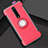 Funda Bumper Silicona y Plastico Mate Carcasa con Magnetico Anillo de dedo Soporte R04 para Xiaomi Mi 9T Pro Rojo
