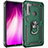 Funda Bumper Silicona y Plastico Mate Carcasa con Magnetico Anillo de dedo Soporte R05 para Xiaomi Redmi Note 8 Verde