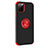 Funda Bumper Silicona y Plastico Mate Carcasa con Magnetico Anillo de dedo Soporte R06 para Apple iPhone 11 Pro Max Rojo y Negro