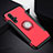 Funda Bumper Silicona y Plastico Mate Carcasa con Magnetico Anillo de dedo Soporte R06 para Huawei Nova 5 Rojo