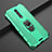 Funda Bumper Silicona y Plastico Mate Carcasa con Magnetico Anillo de dedo Soporte R07 para Xiaomi Mi 9T Pro Verde