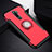 Funda Bumper Silicona y Plastico Mate Carcasa con Magnetico Anillo de dedo Soporte R08 para Xiaomi Redmi Note 8 Pro Rojo