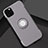 Funda Bumper Silicona y Plastico Mate Carcasa con Magnetico Anillo de dedo Soporte S01 para Apple iPhone 11 Pro Max Gris