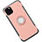 Funda Bumper Silicona y Plastico Mate Carcasa con Magnetico Anillo de dedo Soporte S01 para Apple iPhone 11 Pro Max Oro Rosa