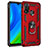 Funda Bumper Silicona y Plastico Mate Carcasa con Magnetico Anillo de dedo Soporte S01 para Huawei P Smart (2020) Rojo