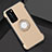 Funda Bumper Silicona y Plastico Mate Carcasa con Magnetico Anillo de dedo Soporte S01 para Huawei P40 Oro