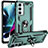 Funda Bumper Silicona y Plastico Mate Carcasa con Magnetico Anillo de dedo Soporte S01 para Motorola Moto Edge S30 5G Verde