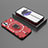 Funda Bumper Silicona y Plastico Mate Carcasa con Magnetico Anillo de dedo Soporte S01 para Nothing Phone 1 Rojo