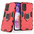 Funda Bumper Silicona y Plastico Mate Carcasa con Magnetico Anillo de dedo Soporte S01 para Samsung Galaxy A23 5G Rojo