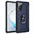 Funda Bumper Silicona y Plastico Mate Carcasa con Magnetico Anillo de dedo Soporte S01 para Samsung Galaxy Note 20 5G Azul
