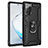 Funda Bumper Silicona y Plastico Mate Carcasa con Magnetico Anillo de dedo Soporte S01 para Samsung Galaxy Note 20 5G Negro