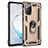 Funda Bumper Silicona y Plastico Mate Carcasa con Magnetico Anillo de dedo Soporte S01 para Samsung Galaxy Note 20 5G Oro