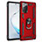 Funda Bumper Silicona y Plastico Mate Carcasa con Magnetico Anillo de dedo Soporte S01 para Samsung Galaxy Note 20 5G Rojo